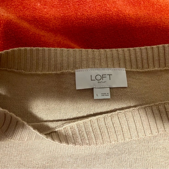 Loft Beige Dog Print Women's Sweater - Picture 2 of 3